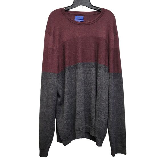 Apt 9 Mens XXL Acrylic Merino Wool Long Sleeve Color Blocked Knit Sweater - Picture 1 of 4
